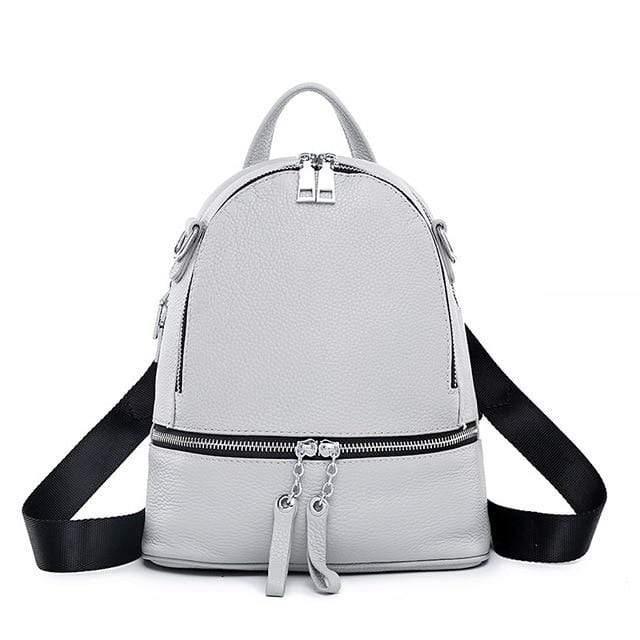 Her Shop Handbags Gray White / China 100% Genuine Leather Excellent Fashion Women's Backpacks - HER SHOP