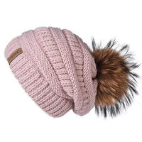 Pompom Slouchy Beanie Hat with Velvet