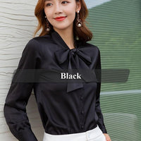 High-quality Elegant Smooth and Soft Bow Shirt