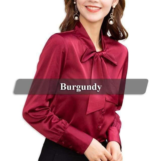 High-quality Elegant Smooth and Soft Bow Shirt - HER SHOP