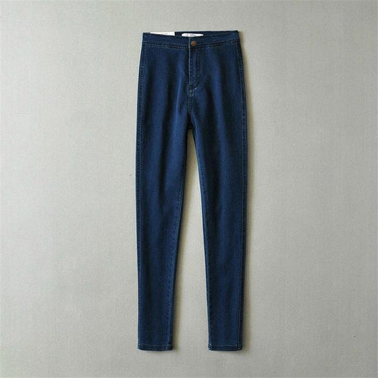 High Waist Elastic Skinny Jeans - HER SHOP