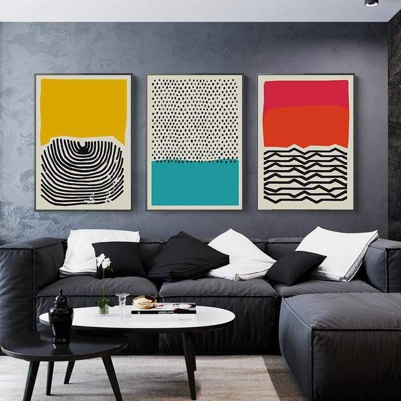 Modern Multicolored Abstract Geometric Wall Art Canvas