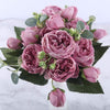 Rose Pink Artificial Silk Peony Flowers Bouquet (indoor)