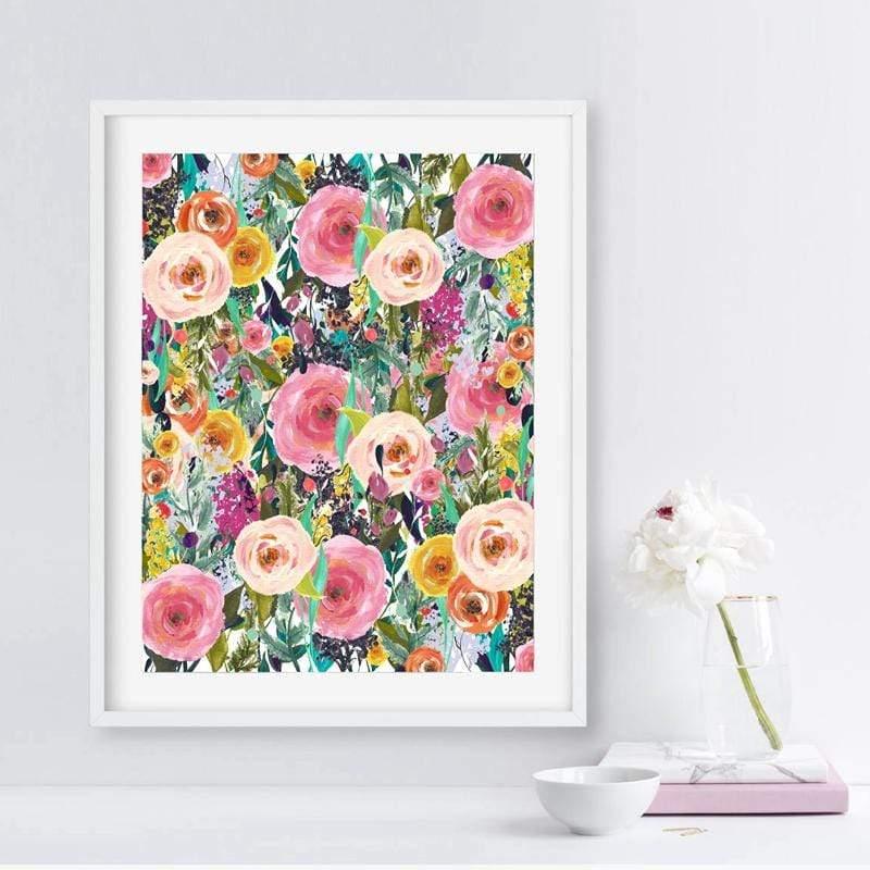 Watercolor Floral Wall Art Canvas Painting Print - HER SHOP