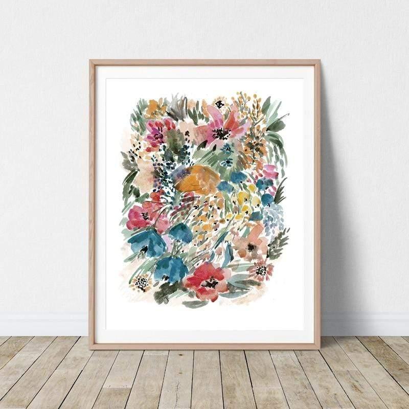 Watercolor Flowers Botanical Poster Print - HER SHOP