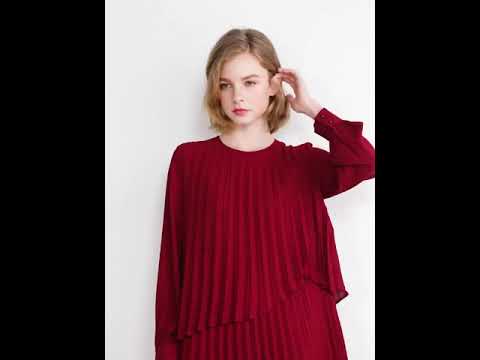 Women's Minimalism Fashion Pleated Dress