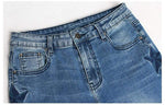 Star Pattern Side Stripe Elasticity Skinny Jeans