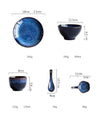 Her Shop Kitchenware Deep Blue Ceramic Tableware 5-piece Set