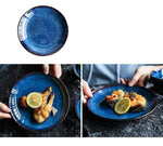 Deep Blue Ceramic Tableware 5-piece Set