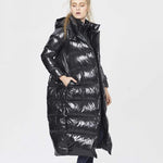 New Fashion Fake Two Piece Hooded White Duck Feather Coat Female