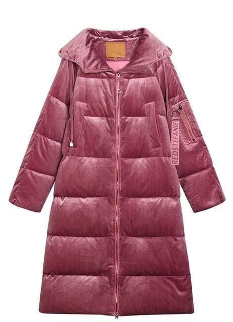 New Long Paragraph Over The Knee Thickening Loose Thin Feather Coat Female - HER SHOP