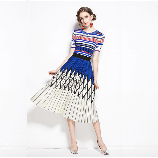 Women Runway Design Fashion Knit Set Suit - HER SHOP