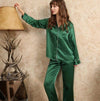 Her Shop pajama green / L 19 Mumi Real Silk Pajama Sets
