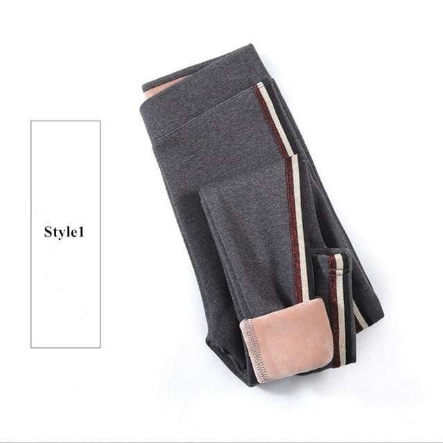 Her Shop Pants and Leggings Style1 / One Size Autumn Winter Cotton Velvet Leggings Women High Waist Side Stripes Sporting Fitness Leggings Pants Warm Thick Leggings