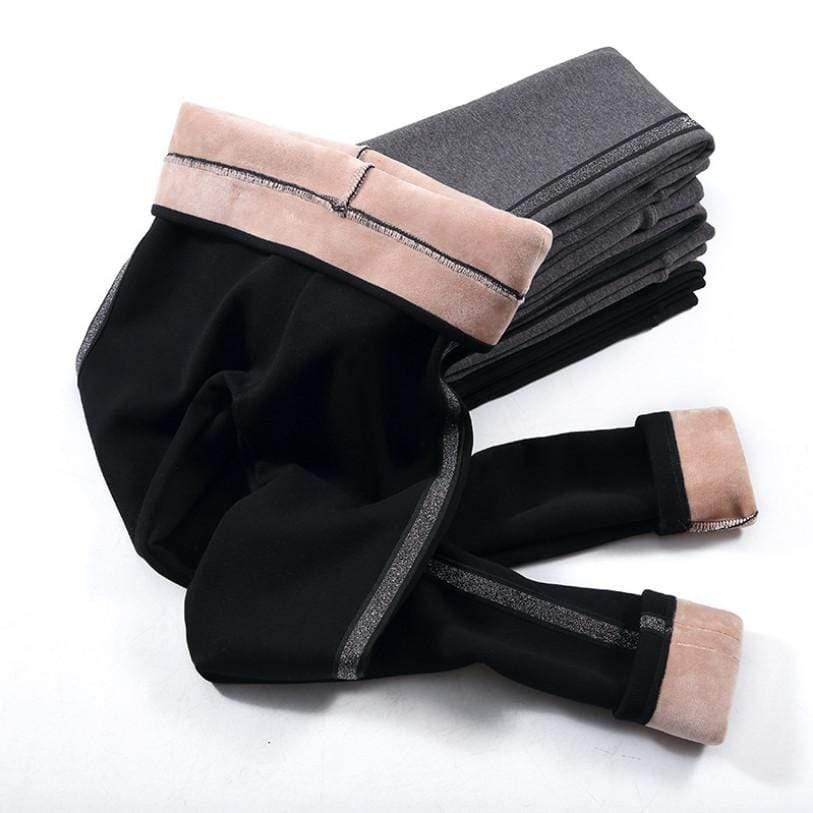 Her Shop Pants and Leggings Autumn Winter Cotton Velvet Leggings Women High Waist Side Stripes Sporting Fitness Leggings Pants Warm Thick Leggings