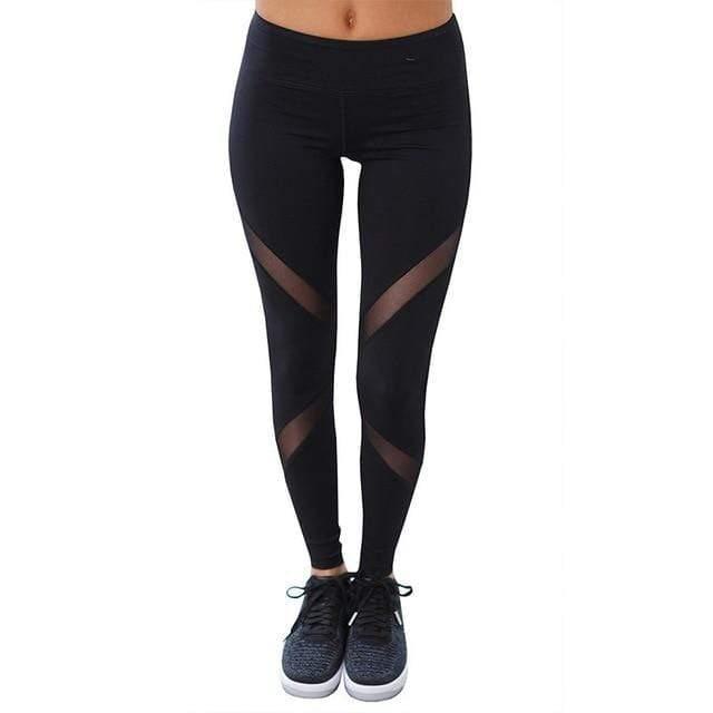 Mesh Design Fitness Leggings - HER SHOP