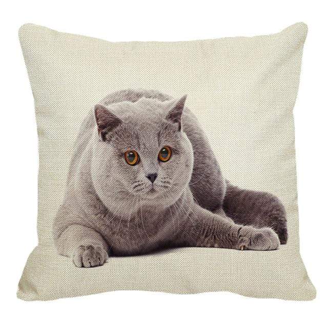 Cute British Shorthair Cat Linen Pillowcase