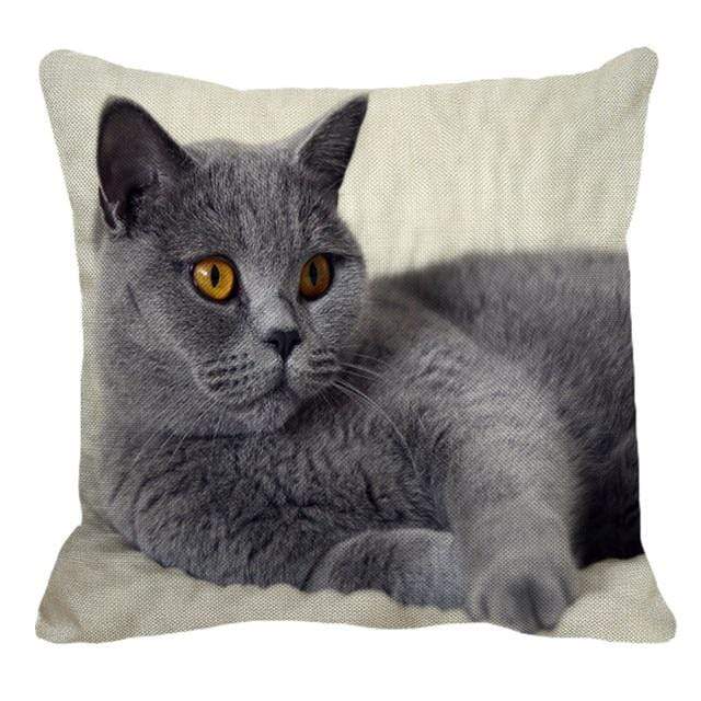 Cute British Shorthair Cat Linen Pillowcase