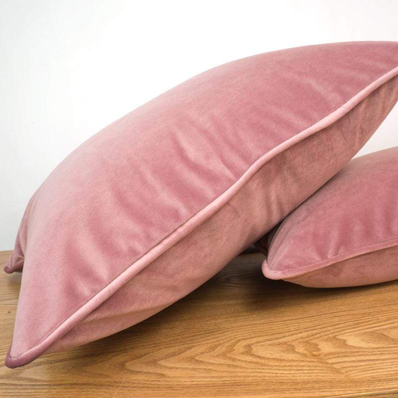 Flesh Pink Velvet Cushion Cover Pillow Case Soft Throw Pillow Cover No Balling-up Without Stuffing
