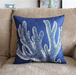 Sea style Coral Starfish Printed Cushion Cover