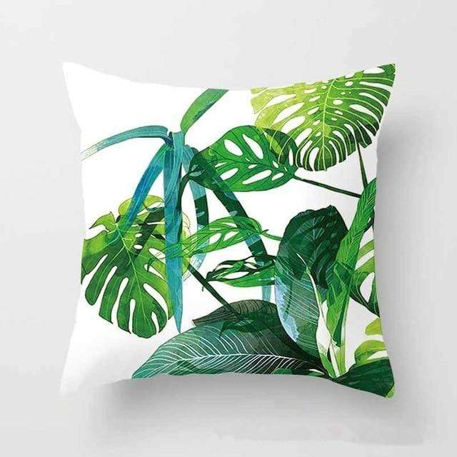 Tropical Cactus Monstera Summer Cushion Cover