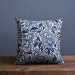 Vintage Blue And White Porcelain Printed Cushion Cover