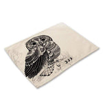 Her Shop placemats Owl print 12 / About 42cm x 32cm Animal Print  Placemats