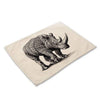 Her Shop placemats Rhinoceros print 02 / About 42cm x 32cm Animal Print  Placemats