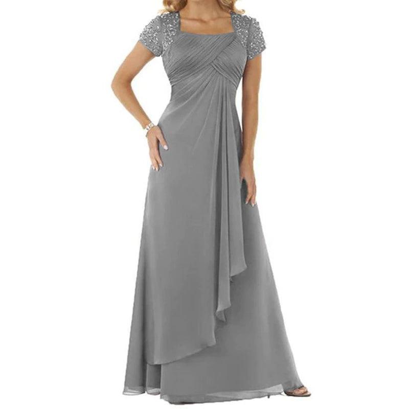 Plus Size Customizable Mother of Bride Dress Silver / Custom Size Plus Size Customizable Mother of Bride Dress Silver / Custom Size