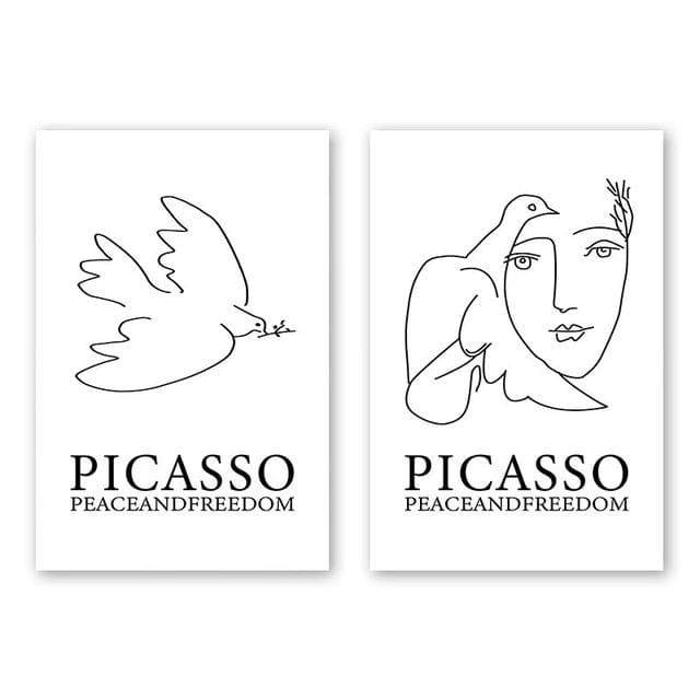 Her Shop poster A4 21x30cm NO Frame / 2 Pcs Set A1 A2 A3 A4 A5 Canvas Painting Picasso Abstract Peace Dove Poster