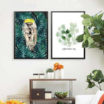 Her Shop Posters Animals & Leaves Wall Art Modern Abstract Watercolor Painting