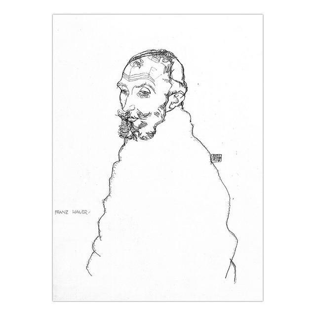 Her Shop Posters 15x20cm NO Frame / K05366 Austrian Egon Schiele Line Figure Painting Posters