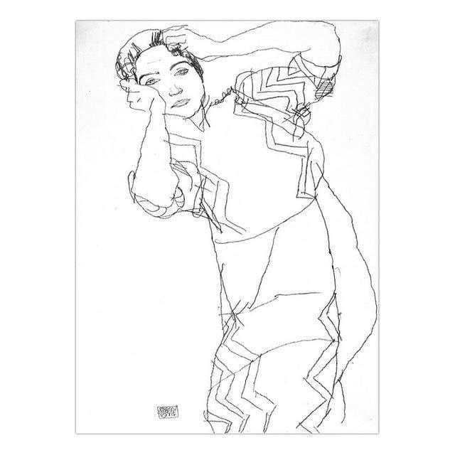 Her Shop Posters 15x20cm NO Frame / K05366 Austrian Egon Schiele Line Figure Painting Posters