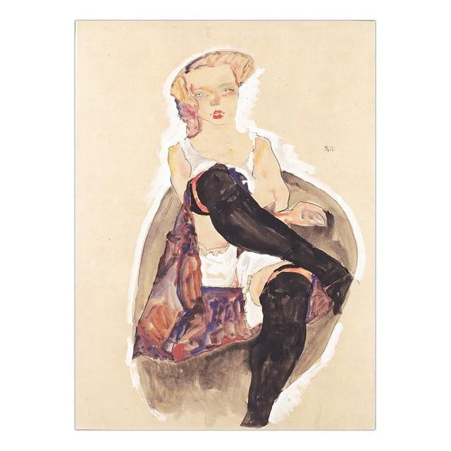 Her Shop Posters 30x40cm NO Frame / K05447 Canvas Oil  Paintings Poster Unframed Drawings Austrian Egon Schiele