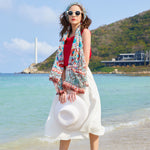 100% Silk Long Scarf Luxury New Design Beach Blanket Shawl