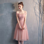 Sweet Pink Lace Short Sleeves A-line  Homecoming Dresses