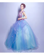 Long Lacing Chiffon Fairy Sweet Floral Beading Prom / Homecoming Dresses