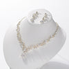 Luxury Bridal Jewelry Sets Rhinestone Crystal Gold Tiara Crown Earrings Necklace