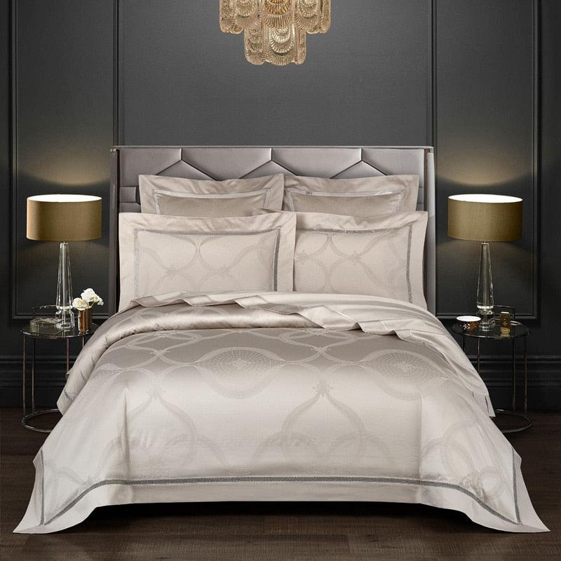 Premium Egyptian Cotton Jacquard Duvet Cover Set - HER SHOP