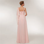 Long Chiffon Blush Pink Bridesmaid Dresses