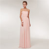 Long Chiffon Blush Pink Bridesmaid Dresses
