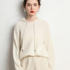 Autumn and Winter Women's Cashmere Hooded Sweater Suit with Cashmere Pants