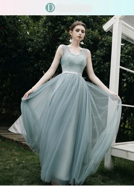 Long Mismatched Elegant Bridesmaid Dresses