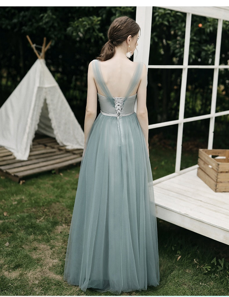 Sage Green Mismatched Tulle Bridesmaid Dresses