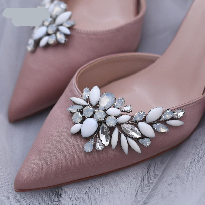 Rhinestone Shoe Clips, 2pcs Rhinestone Shoe Buckles Decorative Shoe Clips  Women Shoe Ornaments Wedding Party Shoe Clips