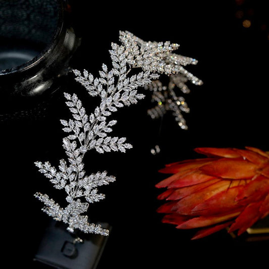 Crystal Leaf Hair Band - Fashion Bride Headband - HER SHOP