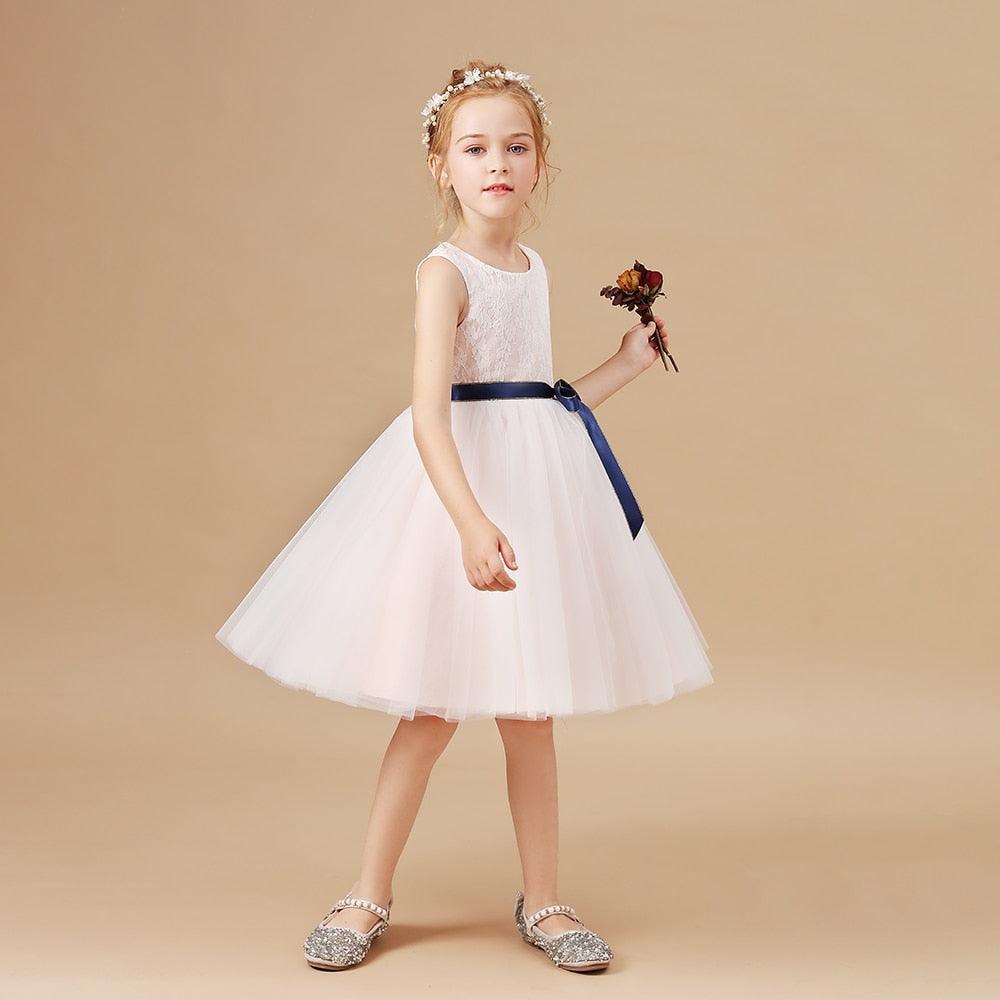 Girls Sleeveless Fancy Wedding Dress - HER SHOP