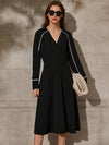 Minimalism Causal Full Sleeve High Waist Calf-length New Dress For Women