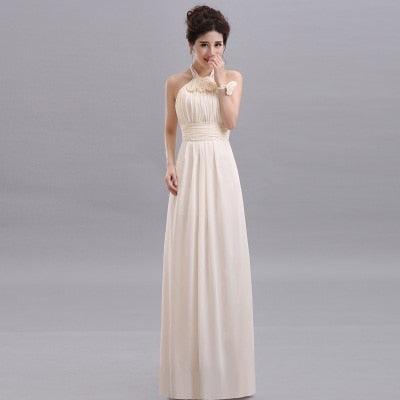 Long Chiffon Blush Pink Bridesmaid Dresses Pink-F-Sweet heart / 4 Long Chiffon Blush Pink Bridesmaid Dresses Pink-F-Sweet heart / 4