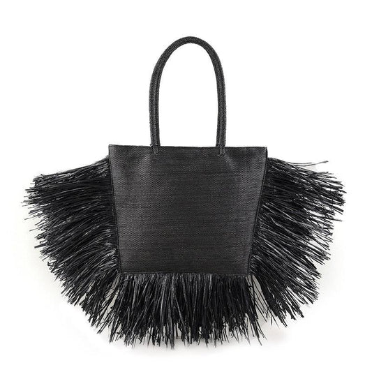 Luxury Unique Bohemian tassel Raffia Large Capacity Straw Tote - HER SHOP